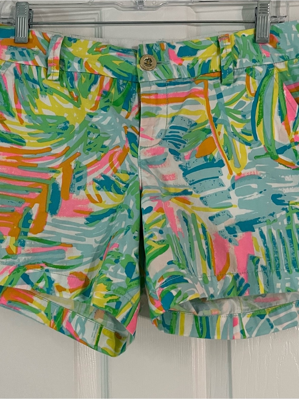 Lilly Pulitzer Neon Tropical Print Jean Shorts